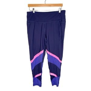 LIVI Eco-Chic 7/8 Leggings Purple Stripe Sz 18/20